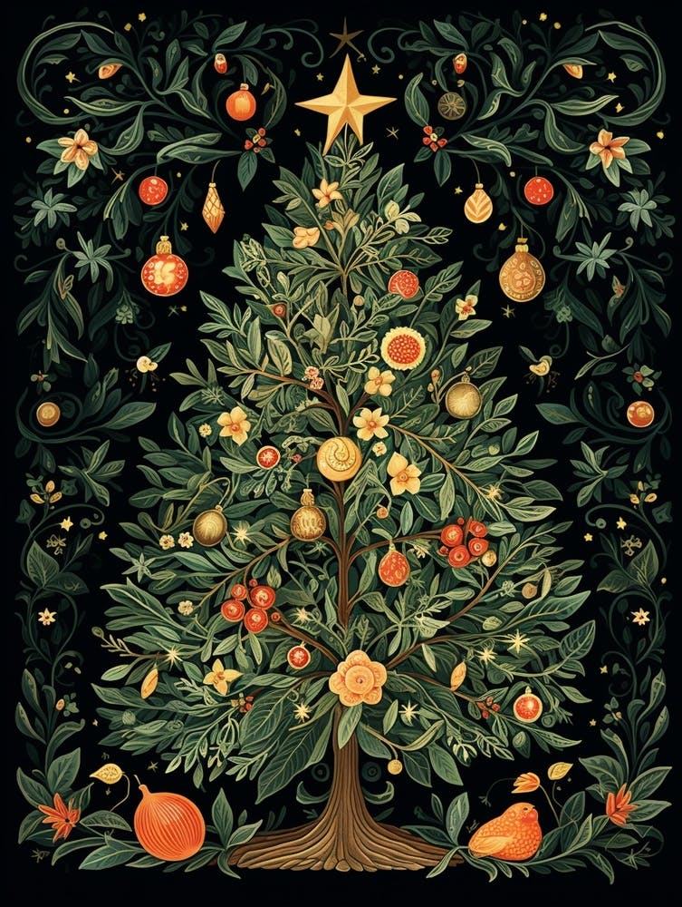 William Morris Style Christmas Tree 2
