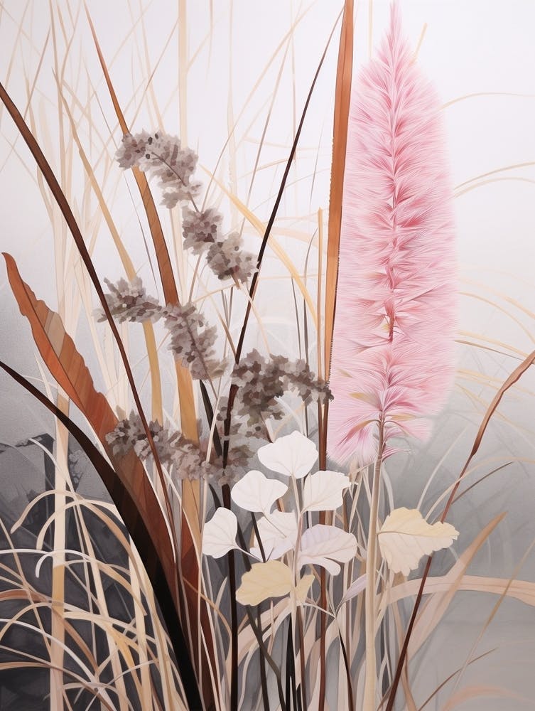 Flower Illustration Fountain Grass 2