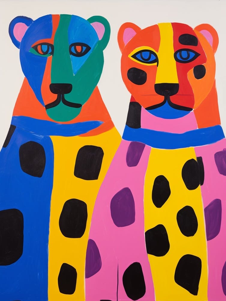 Colourful Kids Animal Art Panther 2