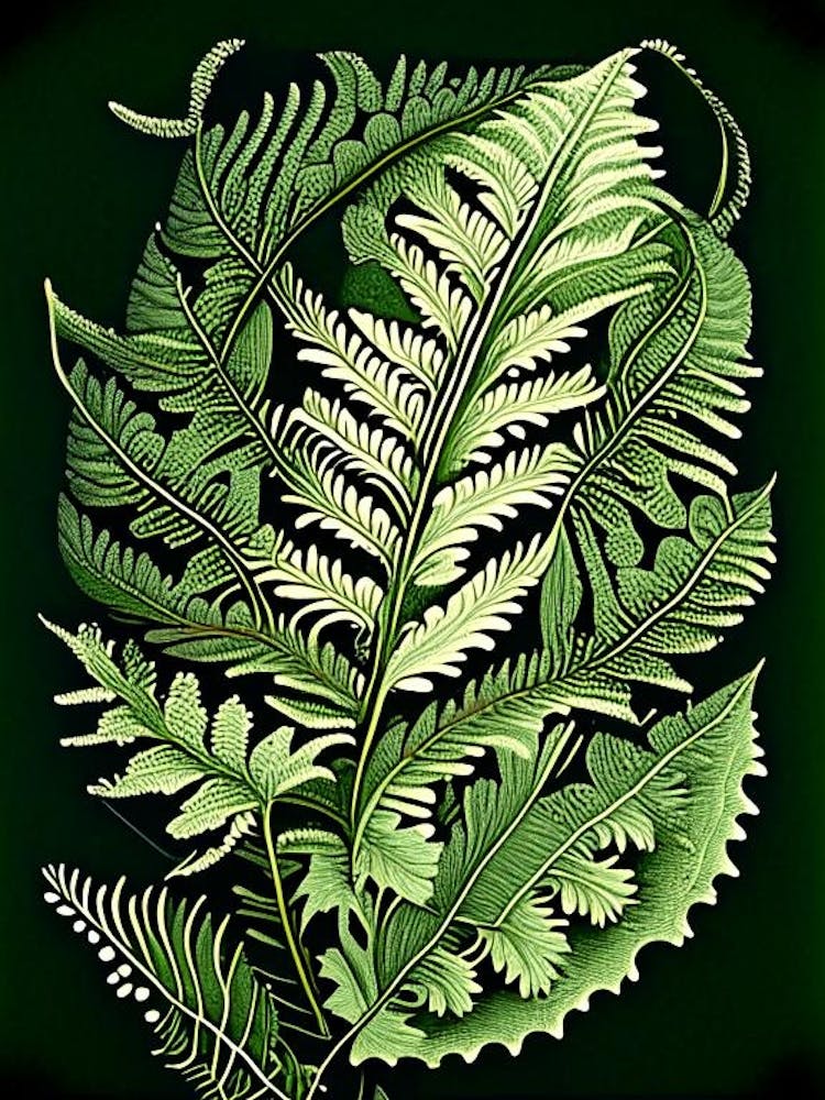 Lady Fern Wildflower Vintage Botanical 2