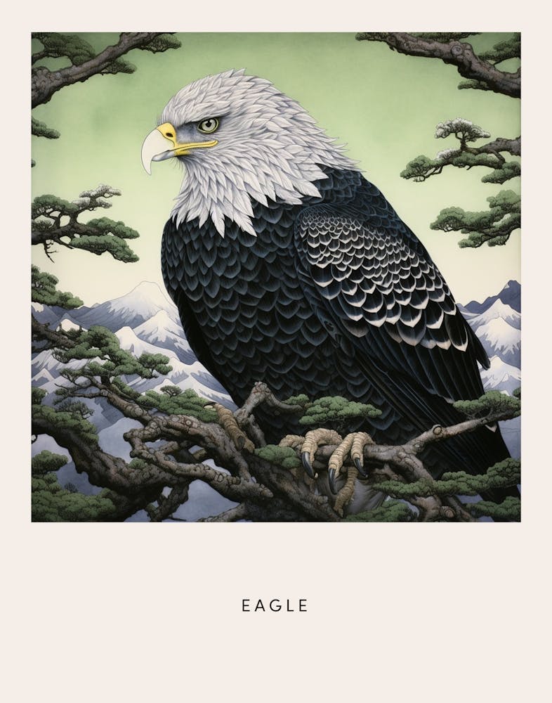 Ohara Koson Inspired Bird Painting Eagle 2 Poster