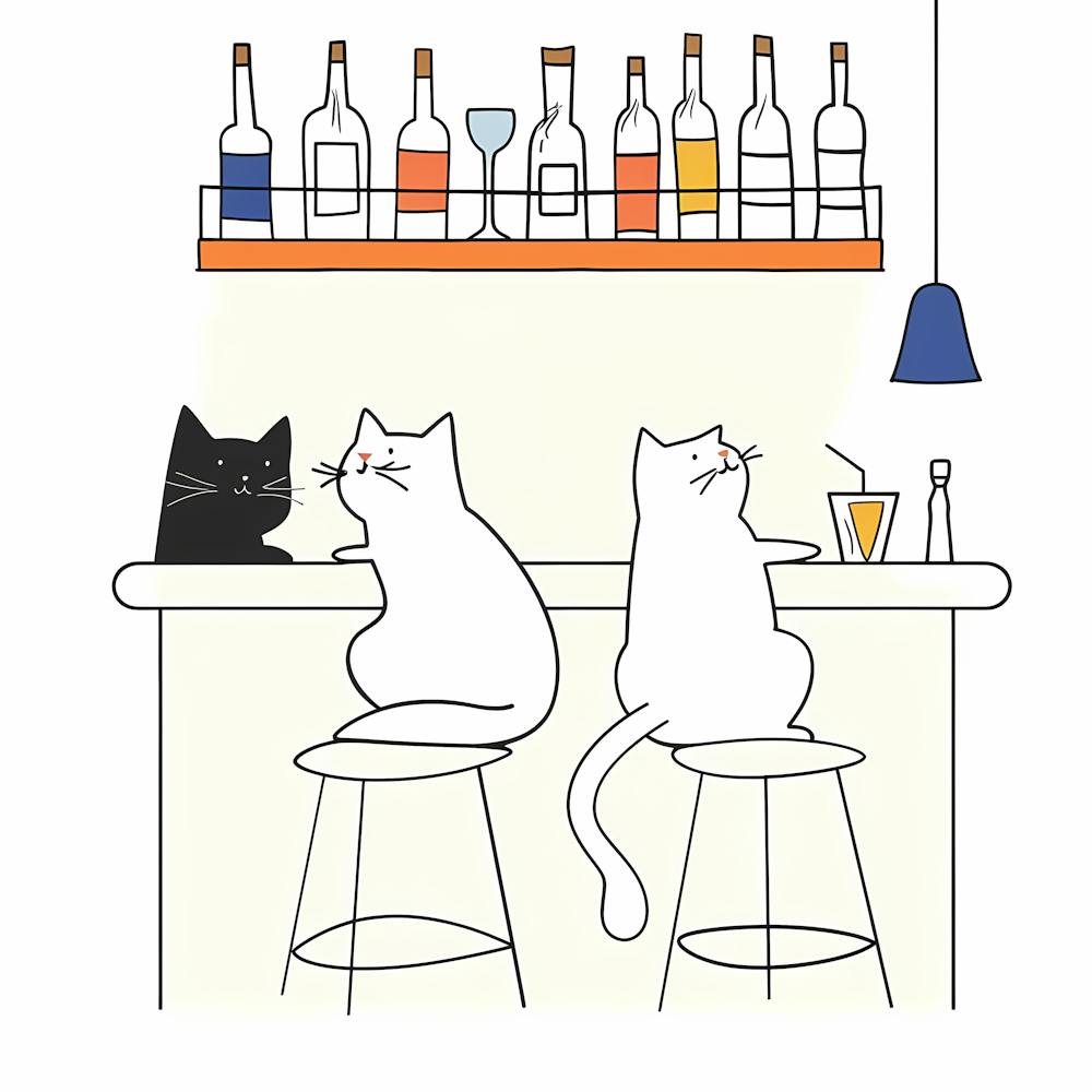 Cats At The Bar