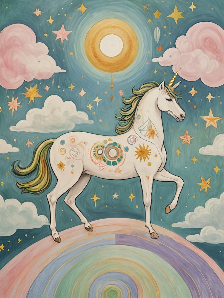 Whimsical Unicorn In The Sky