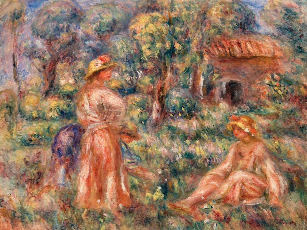 Mädchen in einer Landschaft (1918), Pierre Auguste Renoir