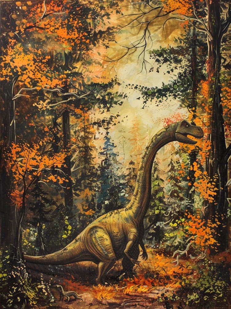 Dinosaur In An Autumnal Forest 1