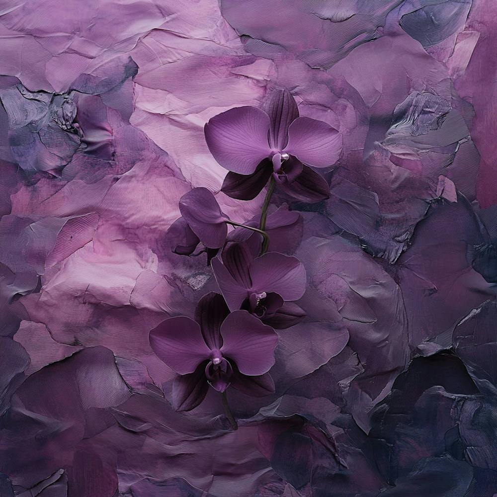 Purple Orchids On A Purple Background