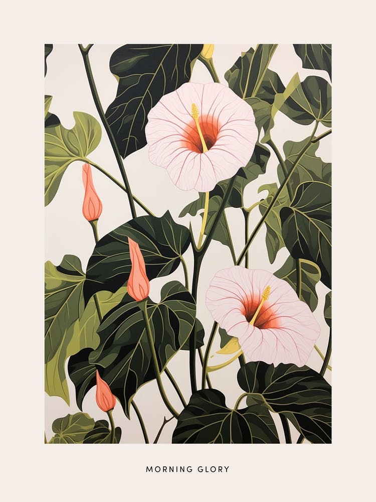Flower Illustration Morning Glory 2 Poster