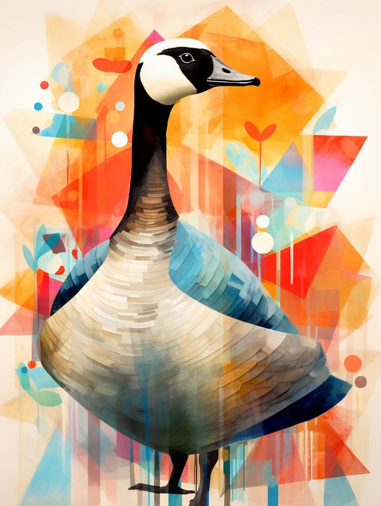 Bird Painting Collage Goose 1