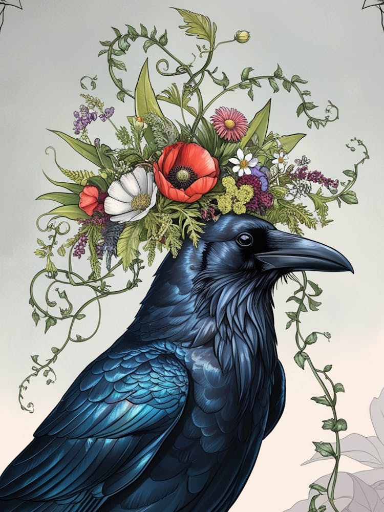 Crow botanical flower beauty 1