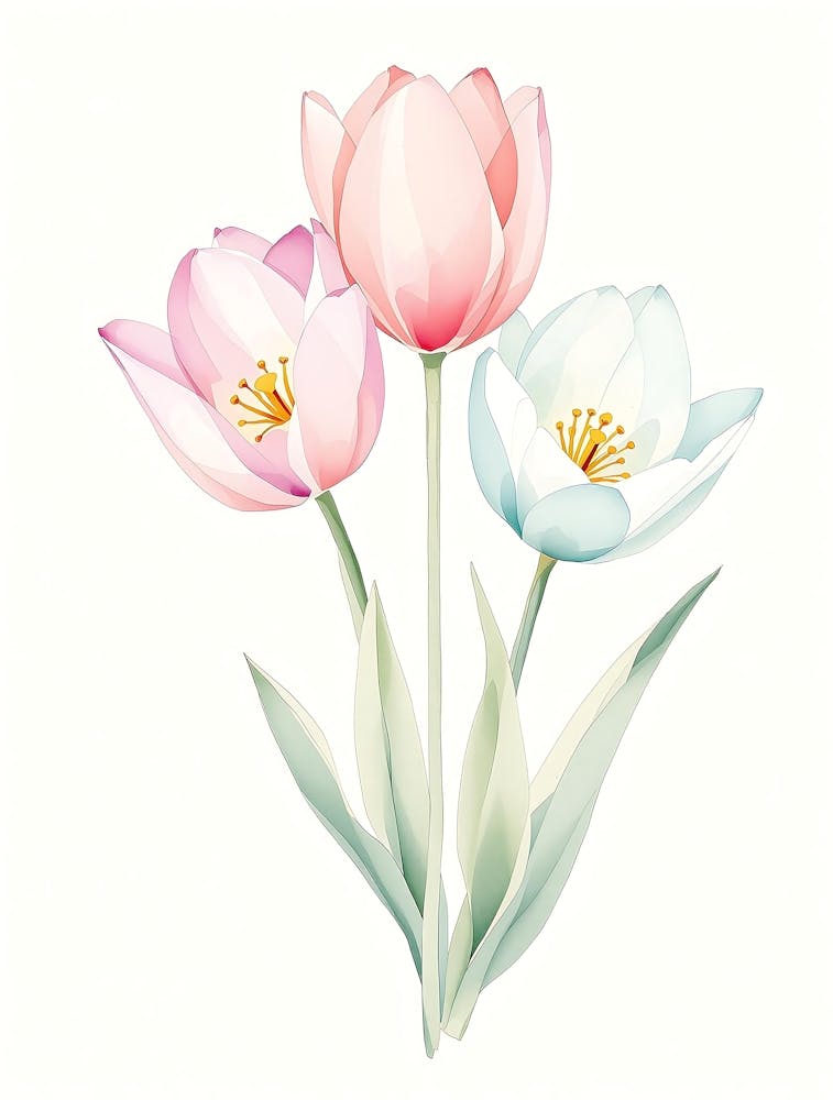 Minimalist Floral Elegance in Muted Pastels