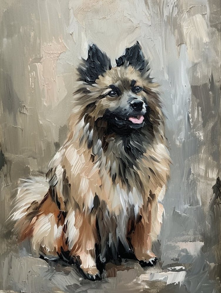 Keeshond Acrylic Painting 5