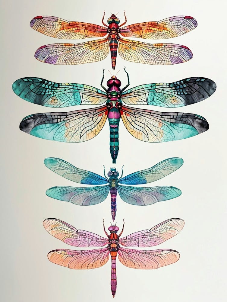 Colourful Insect Illustration Dragonfly 3