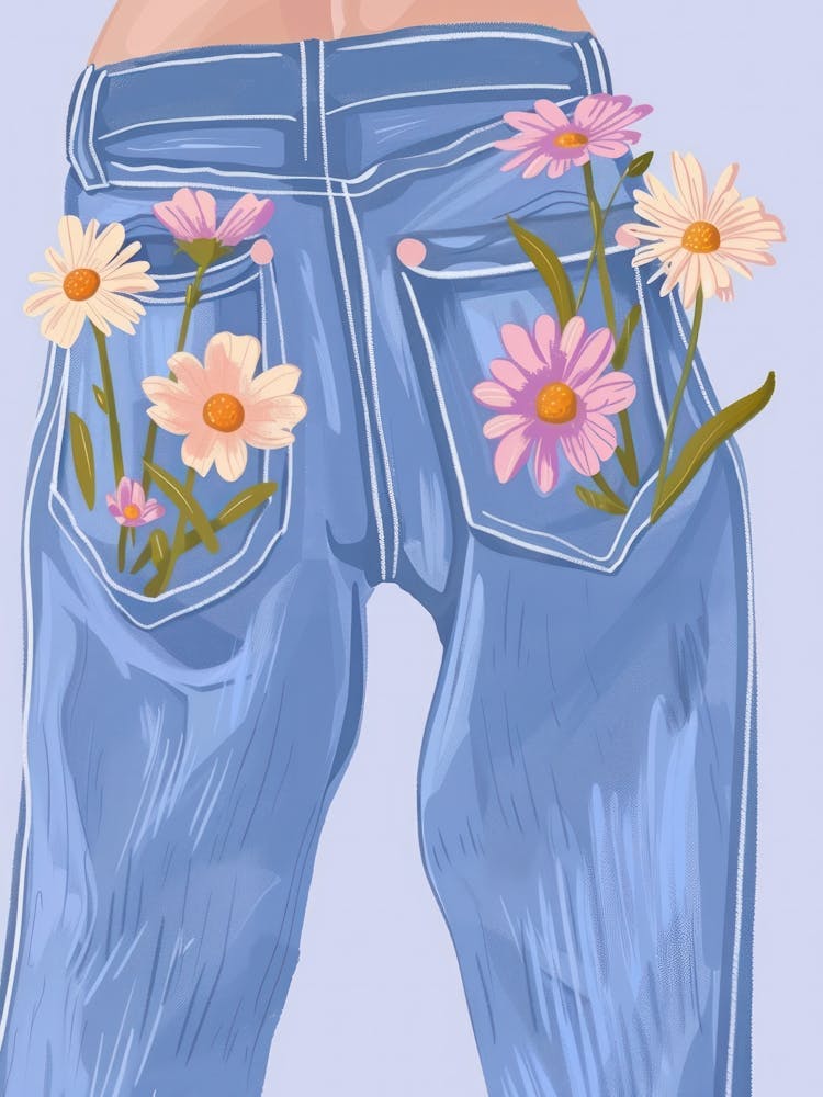 Botanische Denim-Jeans