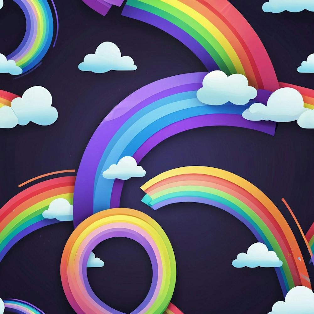 Regenbögen und Wolken