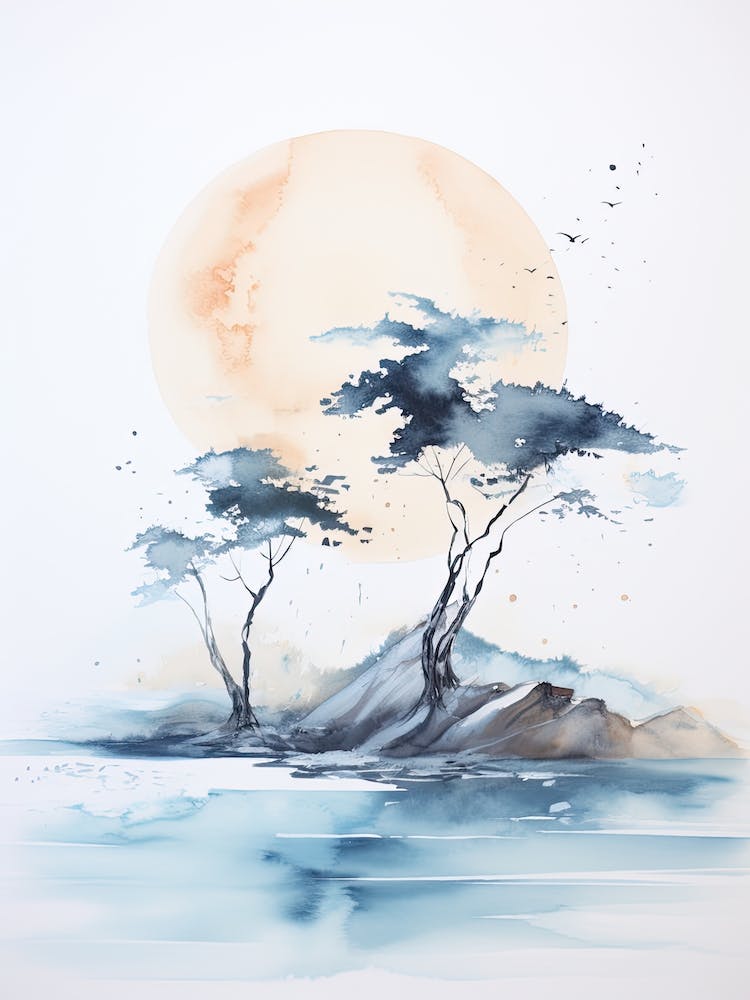 Watercolour Of Navagio Beach (Shipwreck Beach)   Zakynthos Greece 0