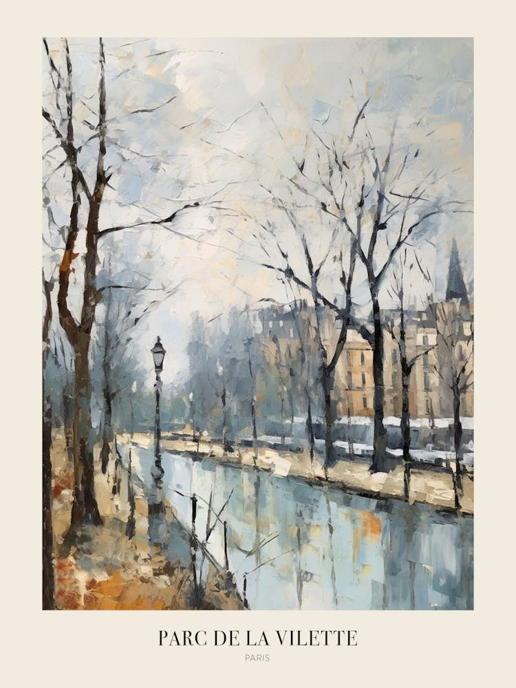 Winter City Park Poster Parc De La Vilette Paris 3