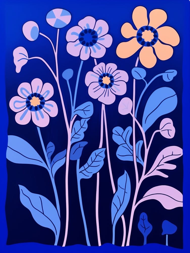 Blue Flower Illustration Statice 3