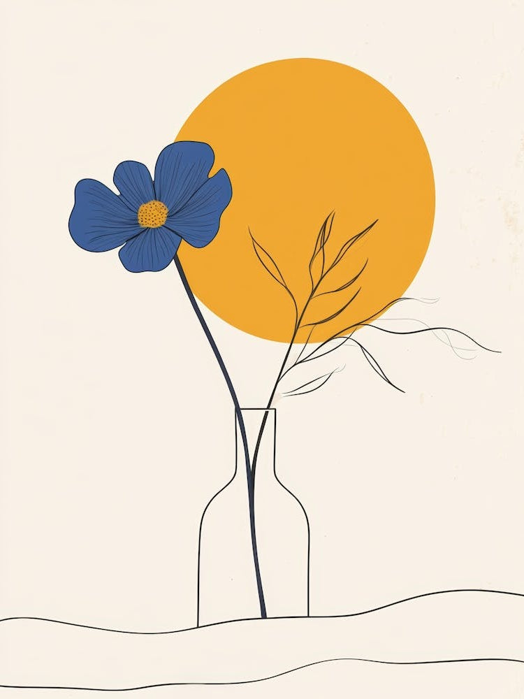 Blue Flower In A Vase 3