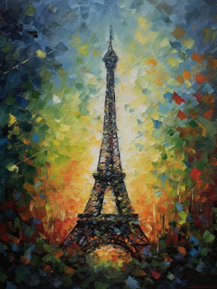 Eiffel Tower Paris France Monet Style 17