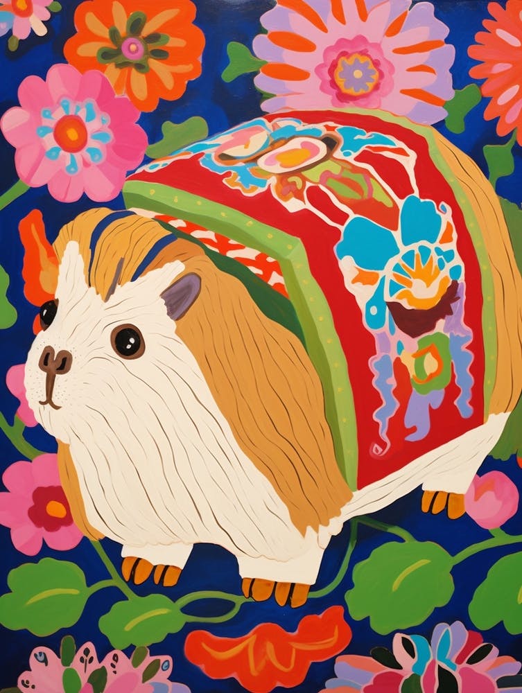 Maximalist Animal Painting Guinea Pig 2