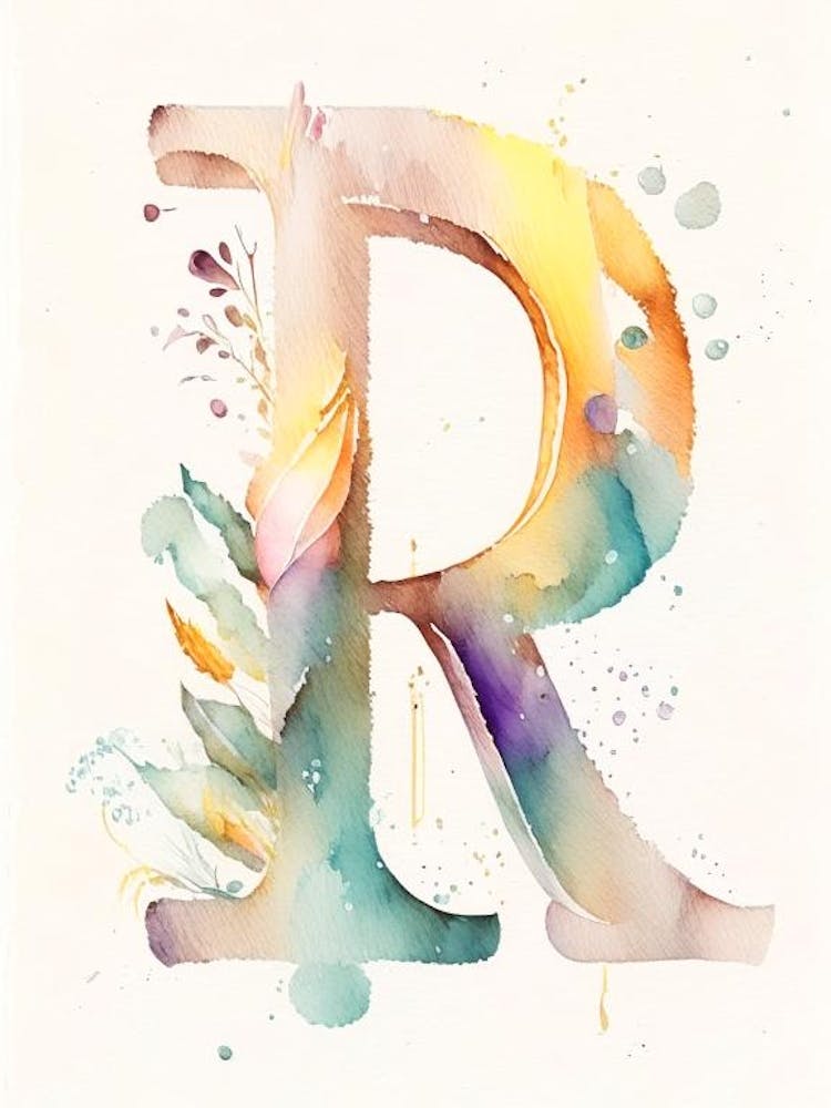 R, Letter, Alphabet Storybook Watercolour 2 III