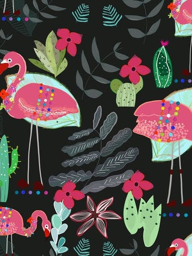Flamingo And Cactus