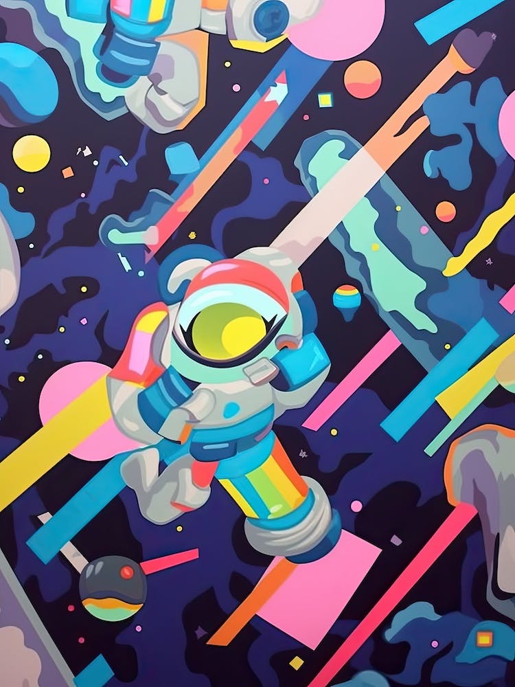 Playful Astronaut Colourful Illustration 6