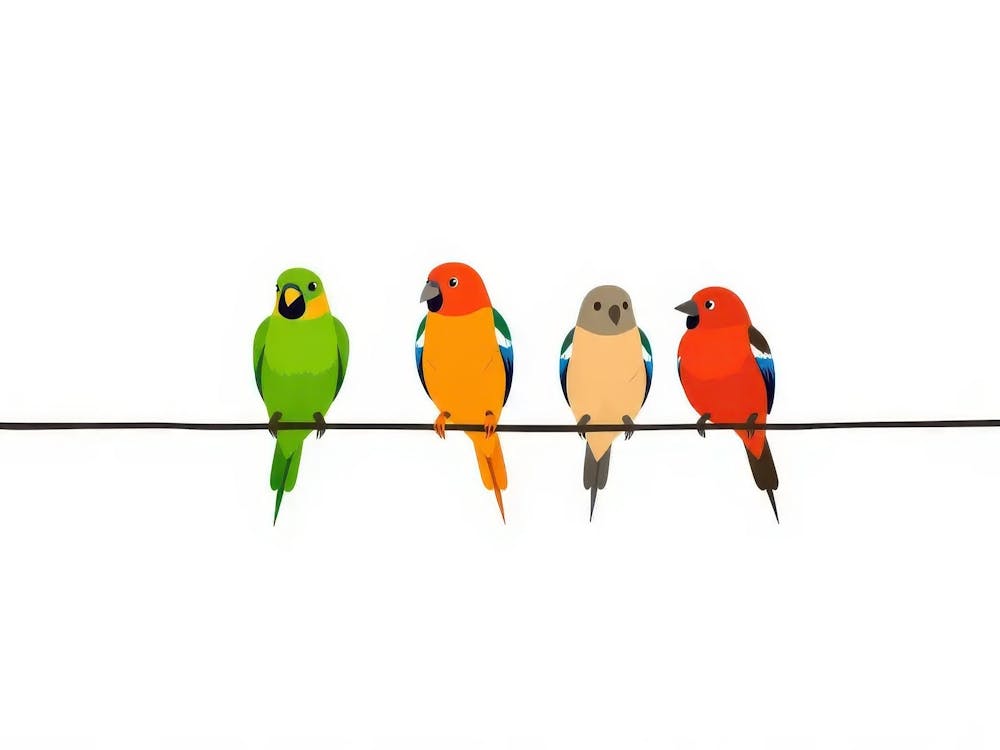 Parrots On A Wire