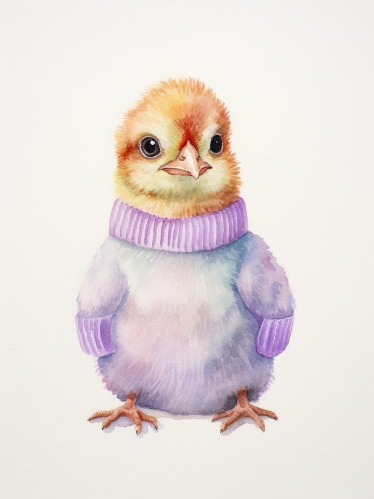 Baby Animal Watercolour Bird 4