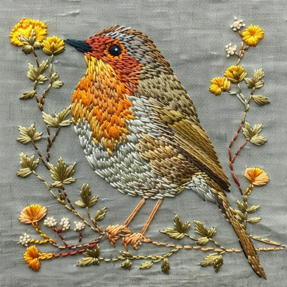 Robin Embroidery