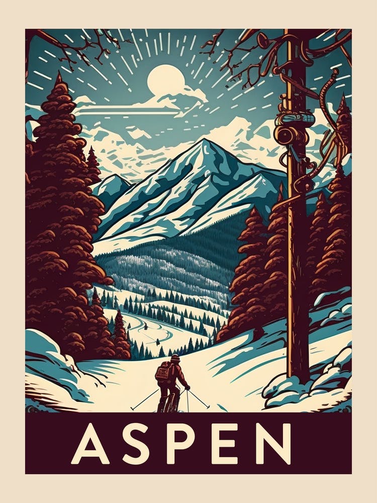 Aspen Vintage Travel Poster