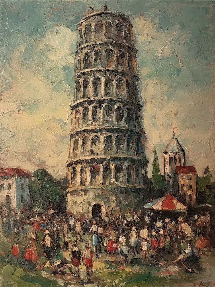 Tower Of Pisa Camille Pissarro Style 1