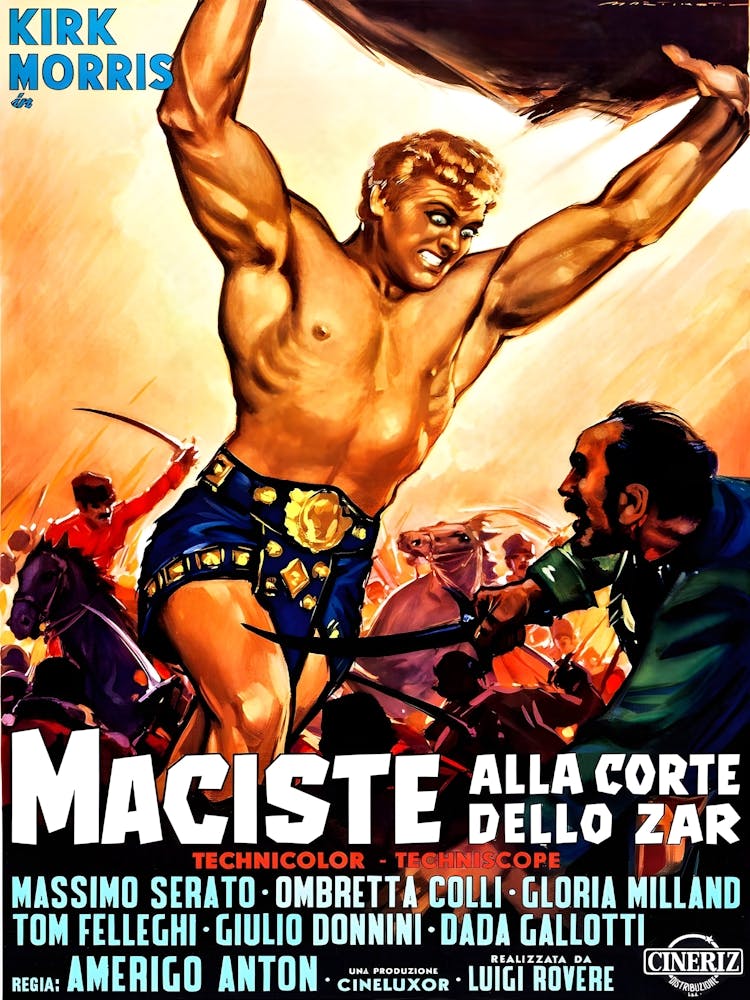Italian Poster For Tanio Boccia's 1964 Peplum, Adventure Film, Atlas Against The Czar