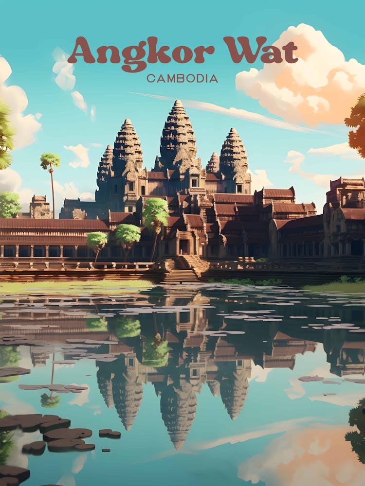 Angkor Wat Cambodia Buddha Temple Reisekunst 1