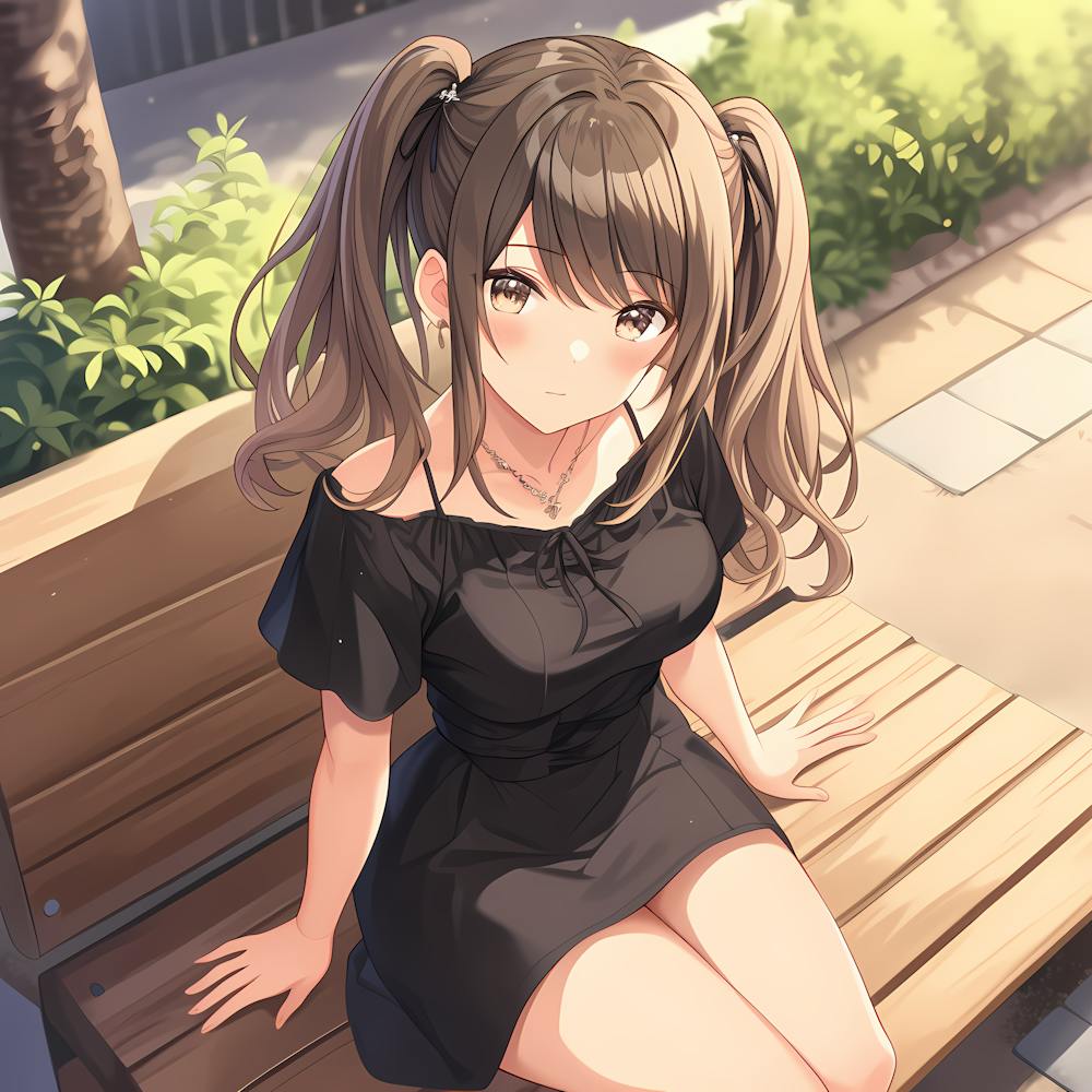 Anime Girl Sitting On A Bench
