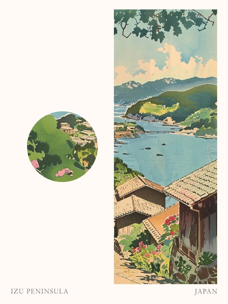 Izu Peninsula Japan 1 Cut Out Travel Poster