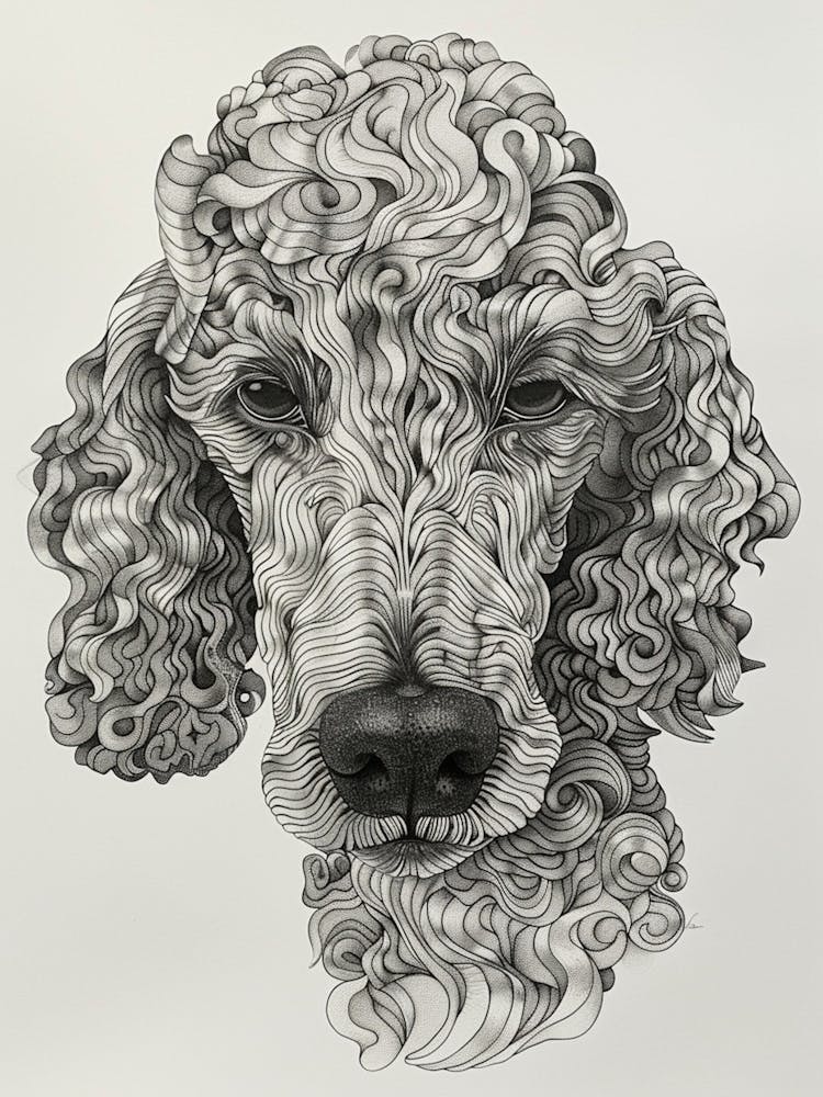 Poodle Dog Wavy Lines 1