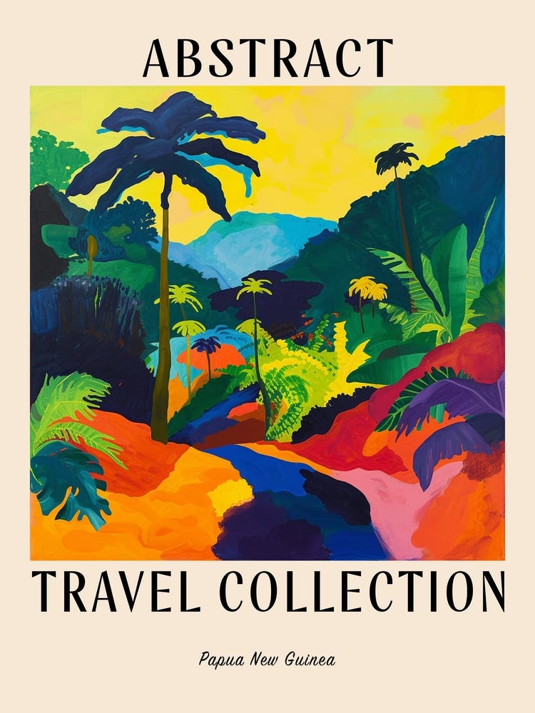 Abstract Travel Collection Poster Papua New Guinea 2