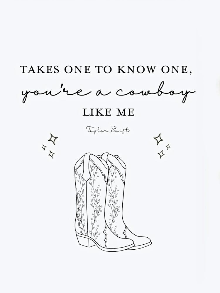 Taylor Swift Takes One To Know One You're A Cowboy Like Me