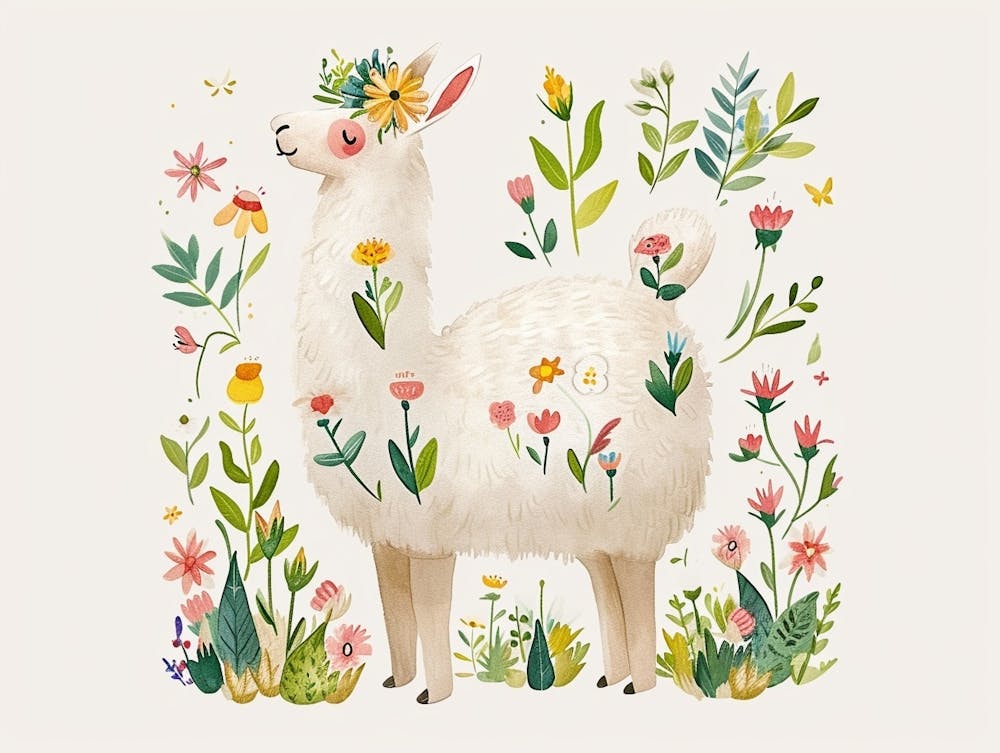 Little Floral Llama 3