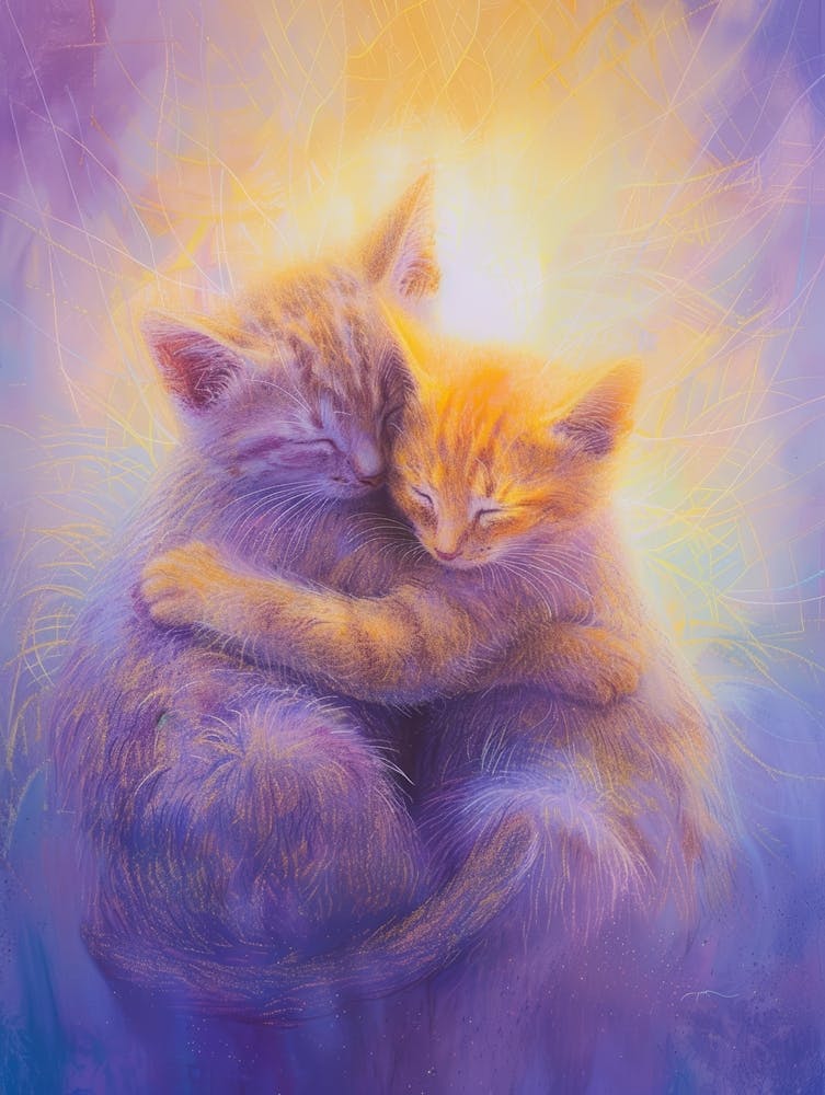 Two Kittens Hugging