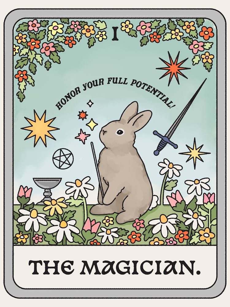 La Carte de Tarot du Lapin Magicien
