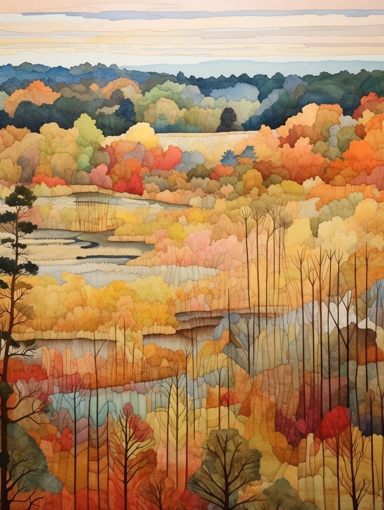 Autumn National Park Painting Cuyahoga Valley National Park Ohio Usa 1