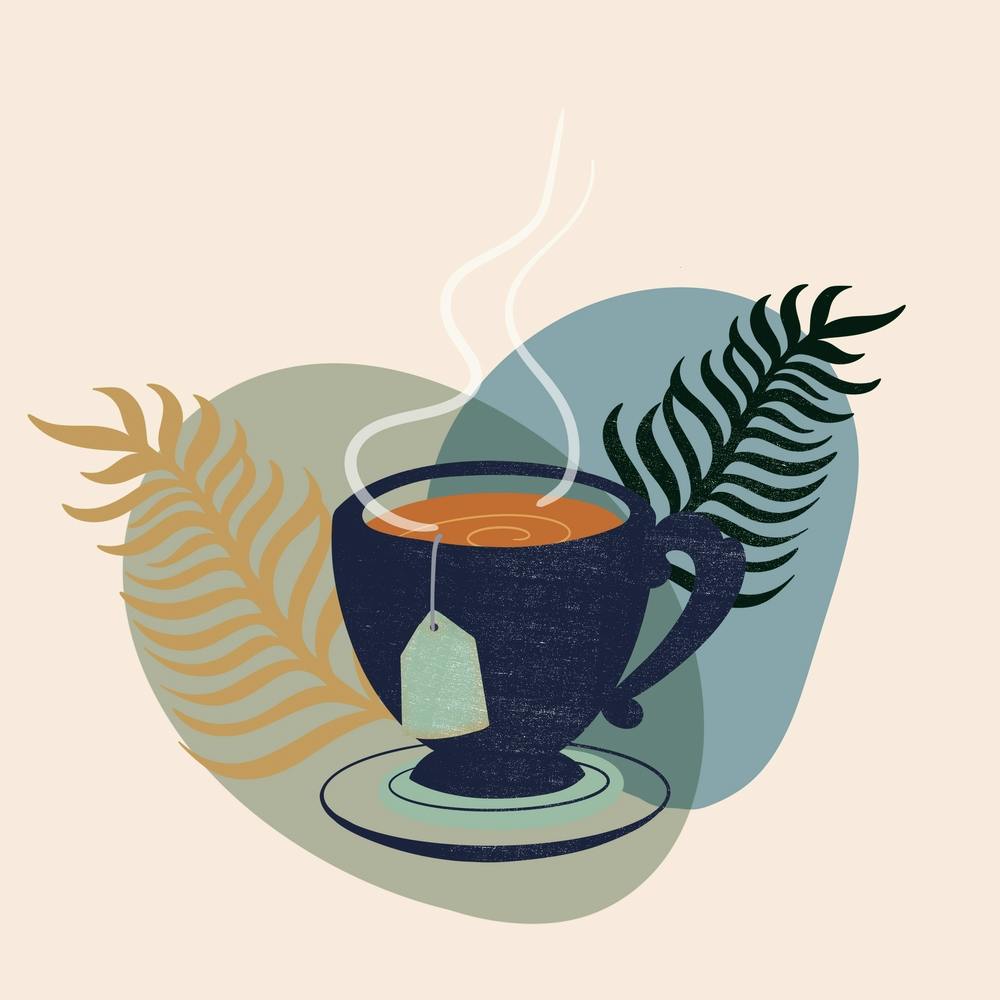 Tea Cup With Leaves 2