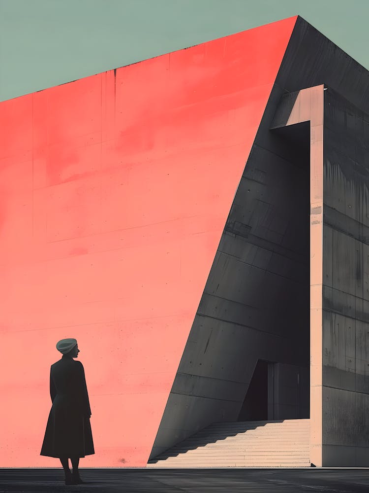 Woman In Front Of A Building