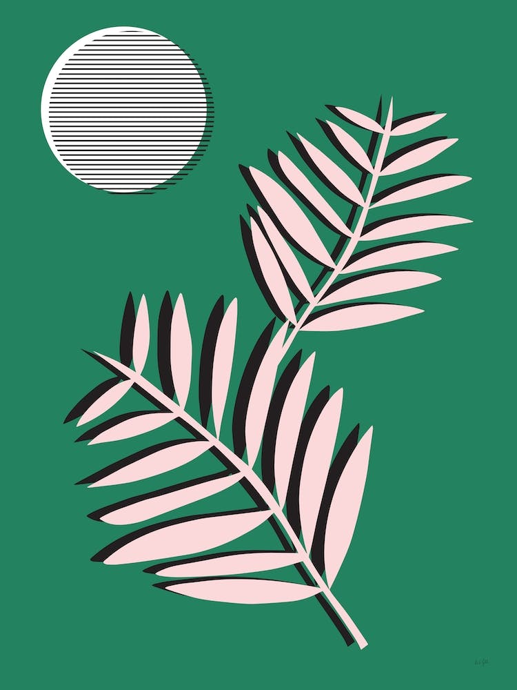 Palm Leaves in Moonlight