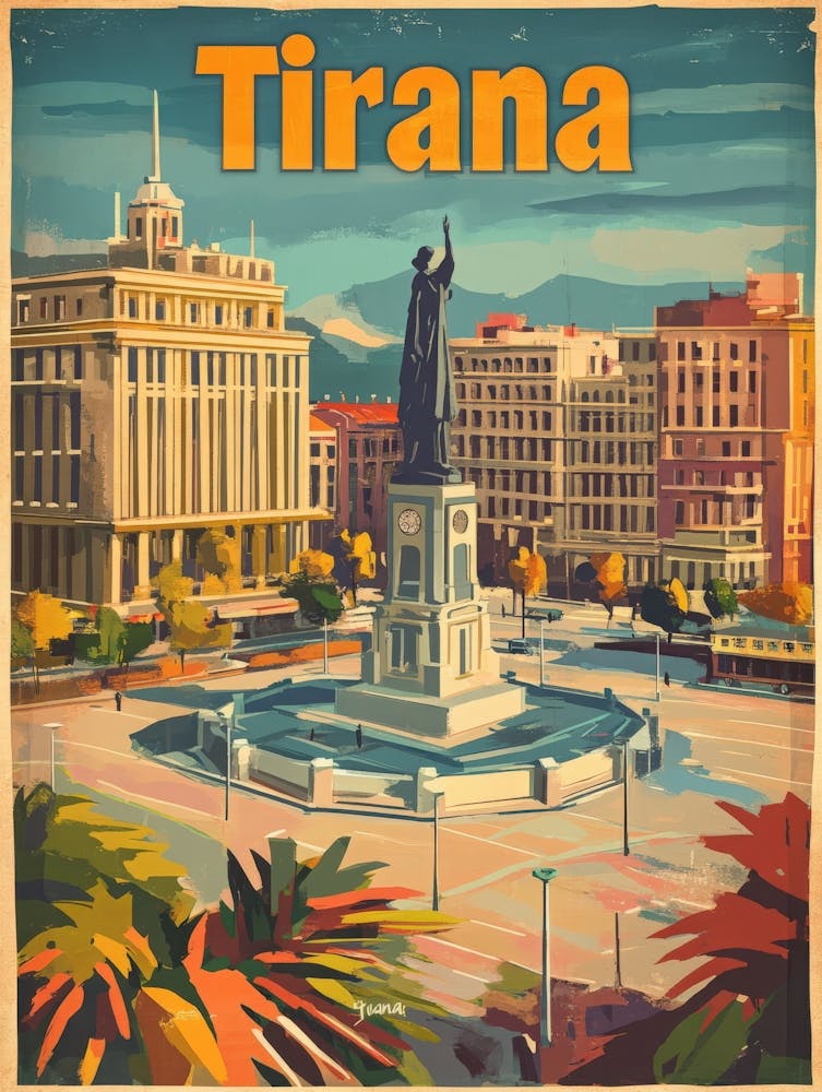 Aihrgdesign A Vintage Travel Poster Of Tirana 4