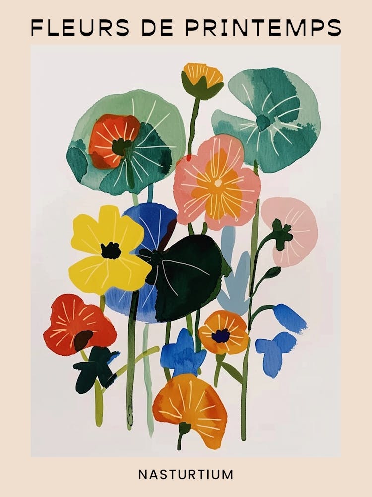 Affiche Française Florale Printanière Capucine 1