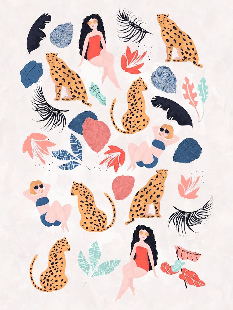 Tropical Girls And Cheetah