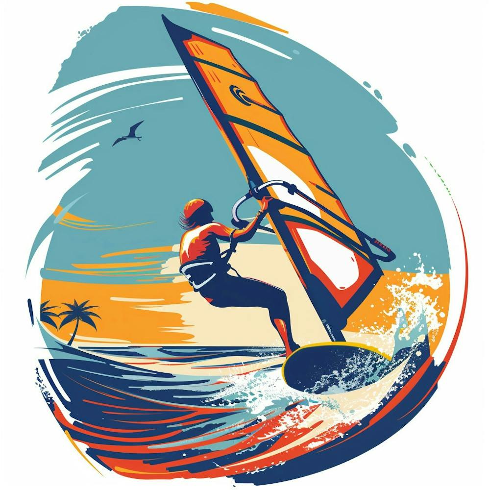 Eine Windsurf Vektorillustration 1718707331 4